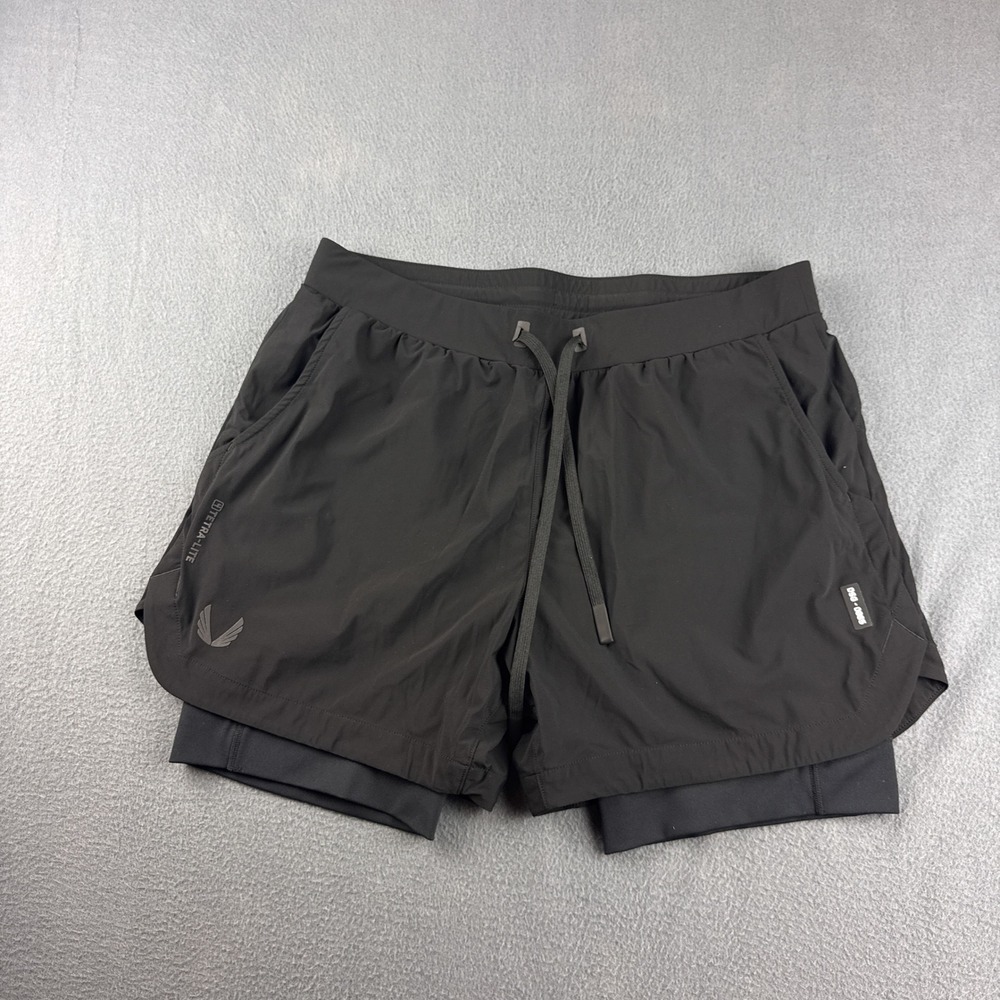 ASRV Tetra-Lite 2-in-1 Shorts Men's L Black Training Liner Gym Workout DSG-0865
